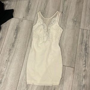 Lulus white lace mini dress